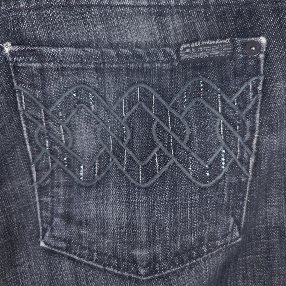 7 For All Mankind Dojo Jeans Crystal Chain Black - Picture 9 of 13